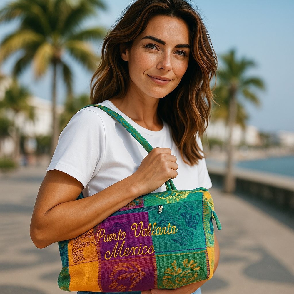 Colorful Women's Tote Bag PRE-OWNED  12 In High 18 Inch Wide